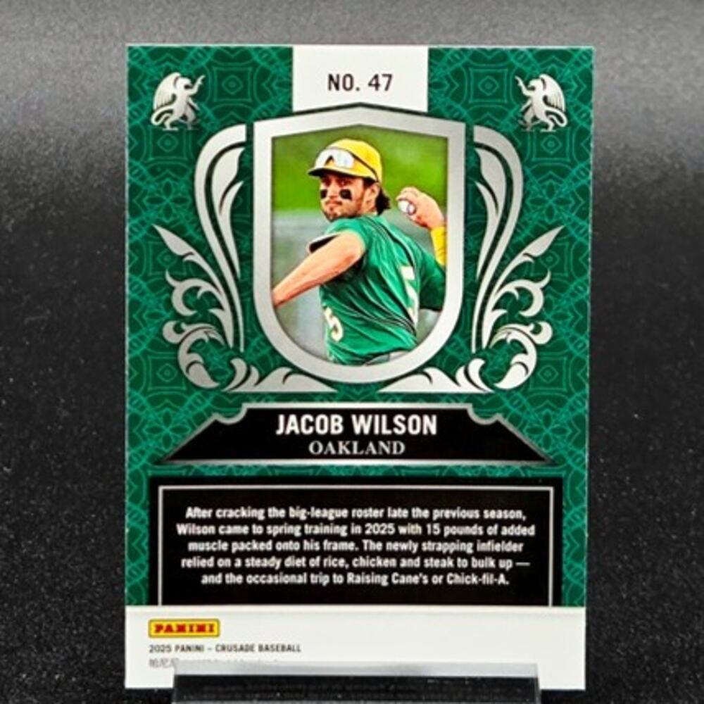 Jacob Wilson Crusade Chromium Optic Black Pandora Prizm RC Athletics Rookie - Picture 3 of 5